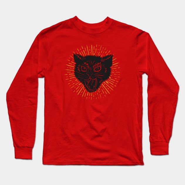 kitty attack Long Sleeve T-Shirt by MatthewTaylorWilson